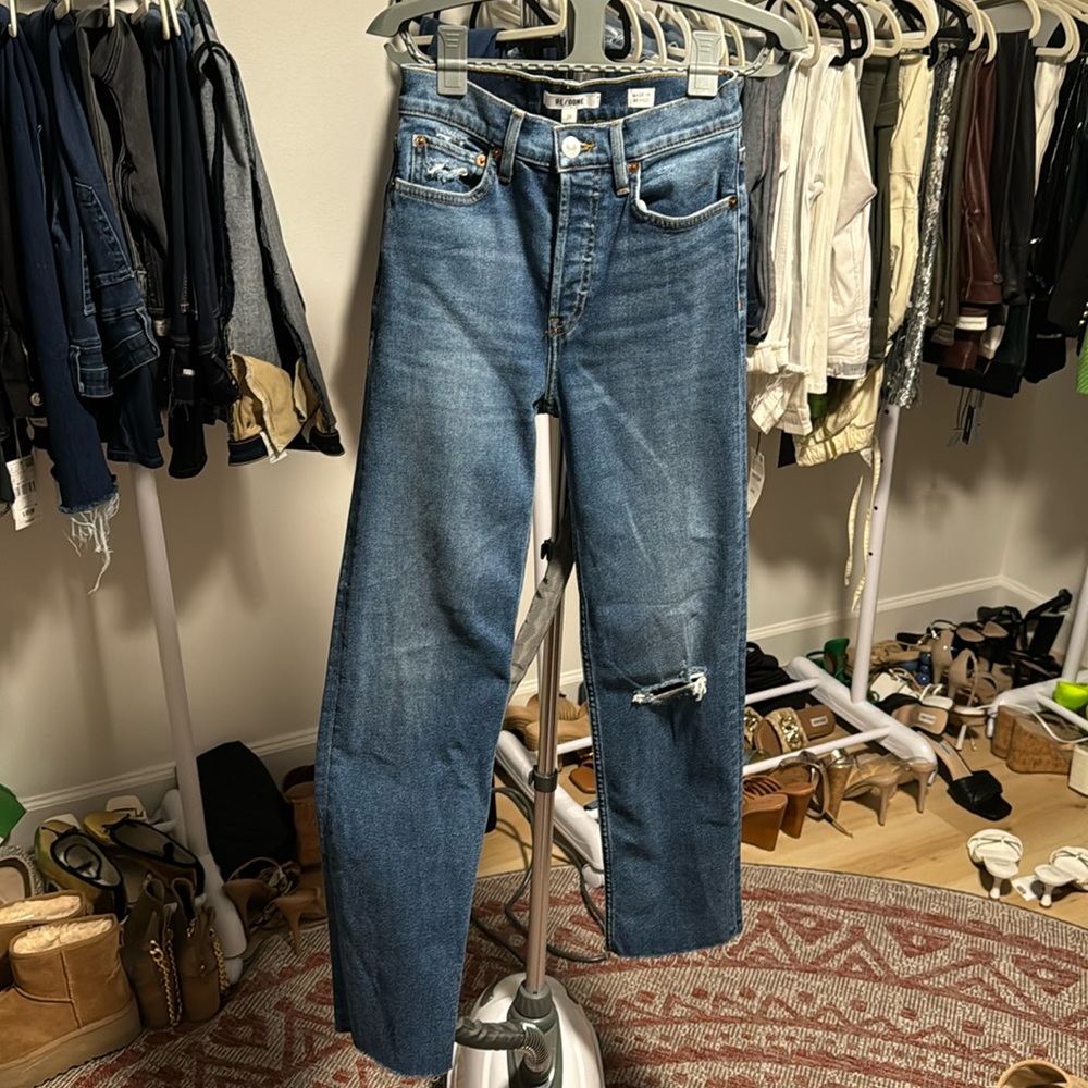 RE/DONE ankle straight jeans size 24 NWOT